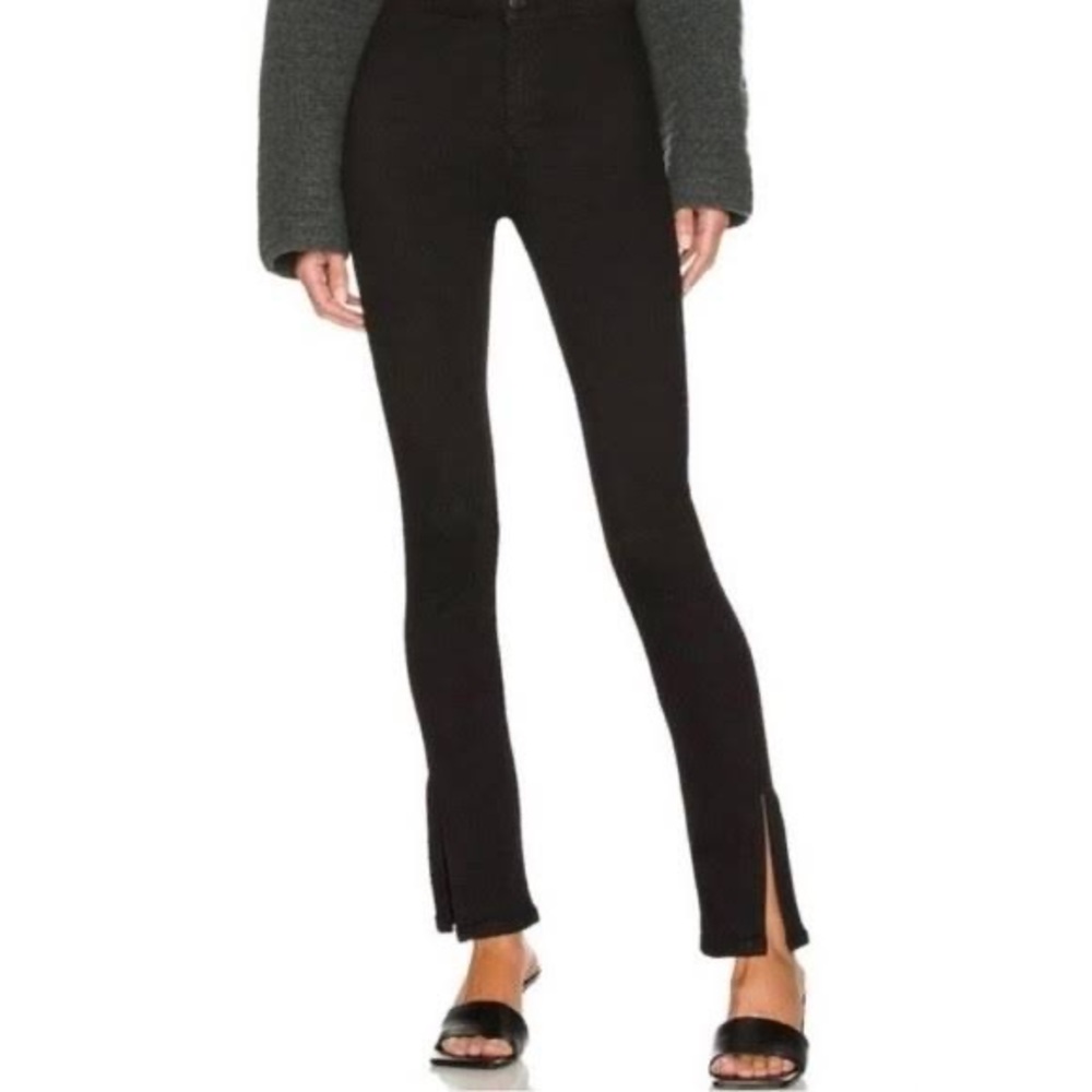 Free people split hem skinny black pants